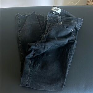 PAIGE Charcoal Distressed Denim